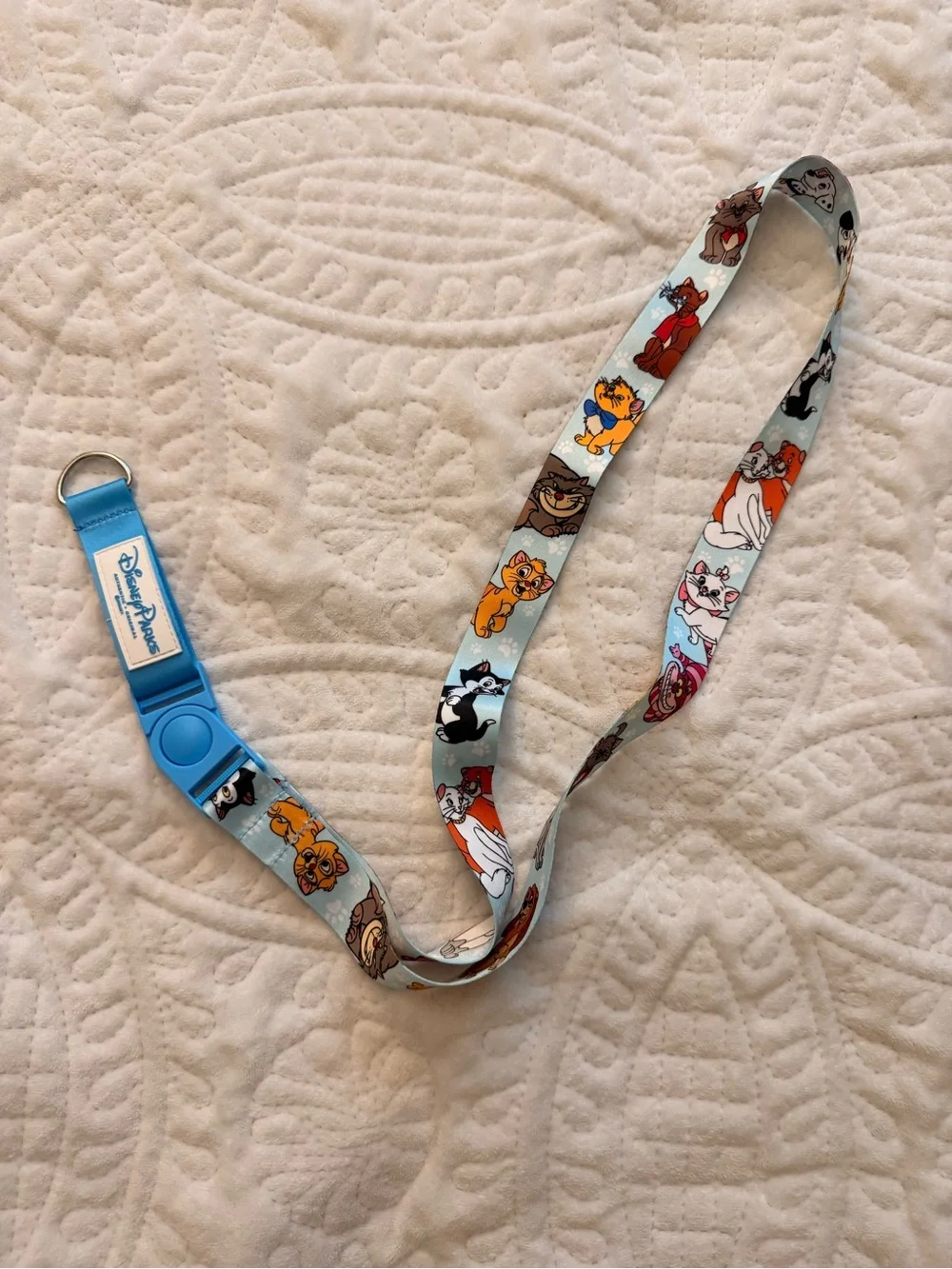 Disney Light Blue Lanyard with Classic Character Print and Badge Clip